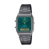 CASIO VINTAGE Mod. EDGY COLLECTION GUN METAL - EMERALD GREEN AQ-230EGG-3AEF